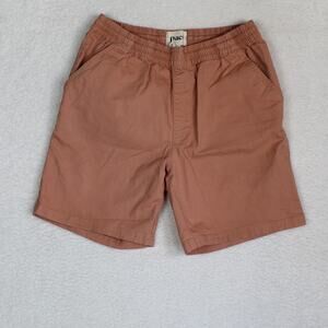 Pact Shorts Mens Size Medium Organic Cotton Pull On Drawstring Brown 7" Casual